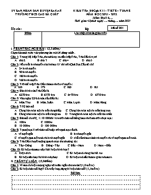 Đề kiểm tra học kì 1 môn Địa lí 6 - Năm học 2021-2022